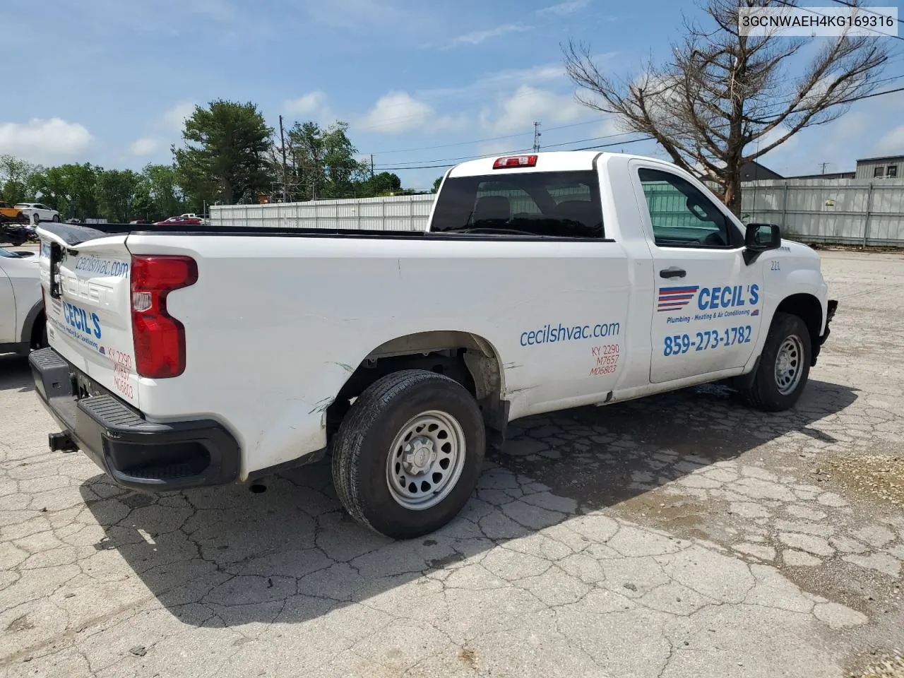 2019 Chevrolet Silverado C1500 VIN: 3GCNWAEH4KG169316 Lot: 55281814