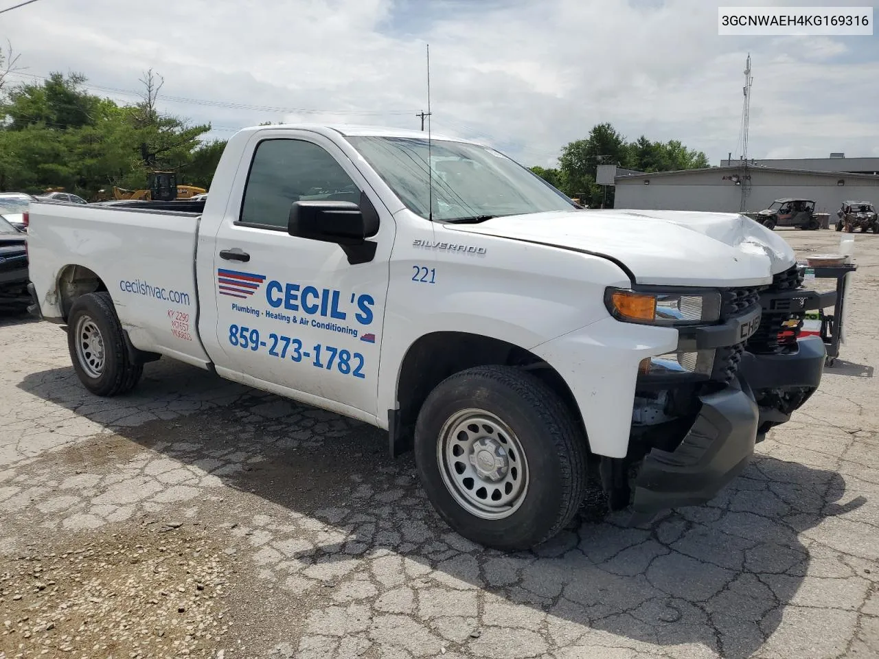 2019 Chevrolet Silverado C1500 VIN: 3GCNWAEH4KG169316 Lot: 55281814