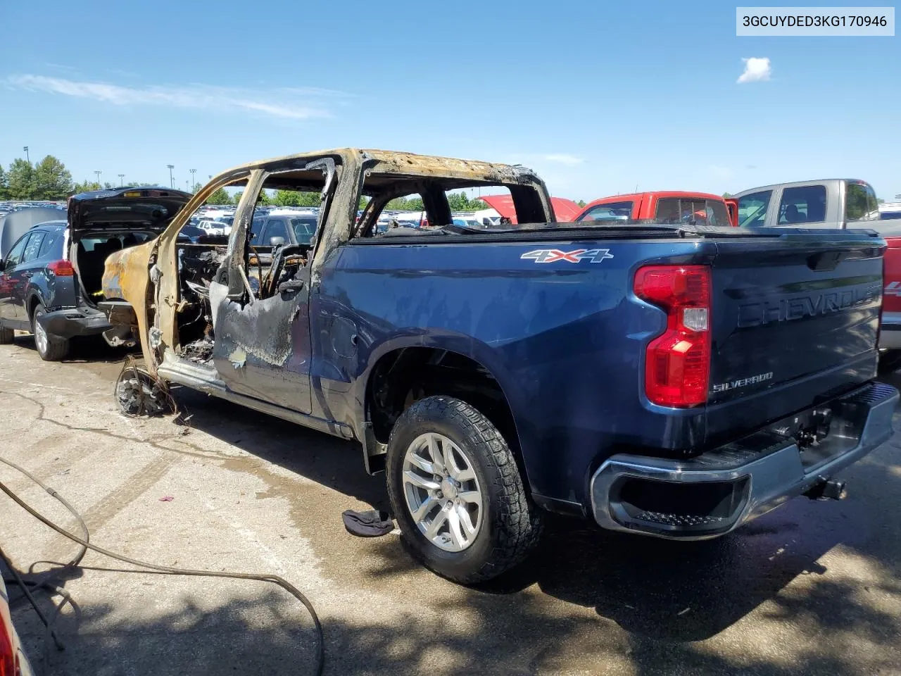 2019 Chevrolet Silverado K1500 Lt VIN: 3GCUYDED3KG170946 Lot: 60639914