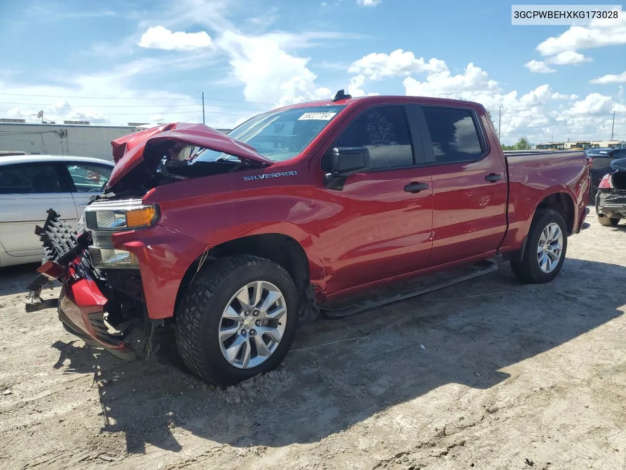 2019 Chevrolet Silverado C1500 Custom VIN: 3GCPWBEHXKG173028 Lot: 69227704