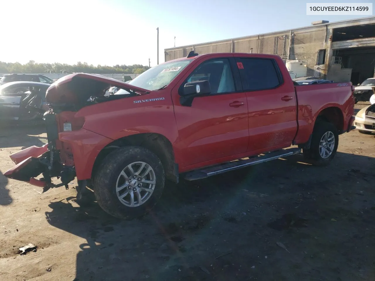 2019 Chevrolet Silverado K1500 Rst VIN: 1GCUYEED6KZ114599 Lot: 70757494