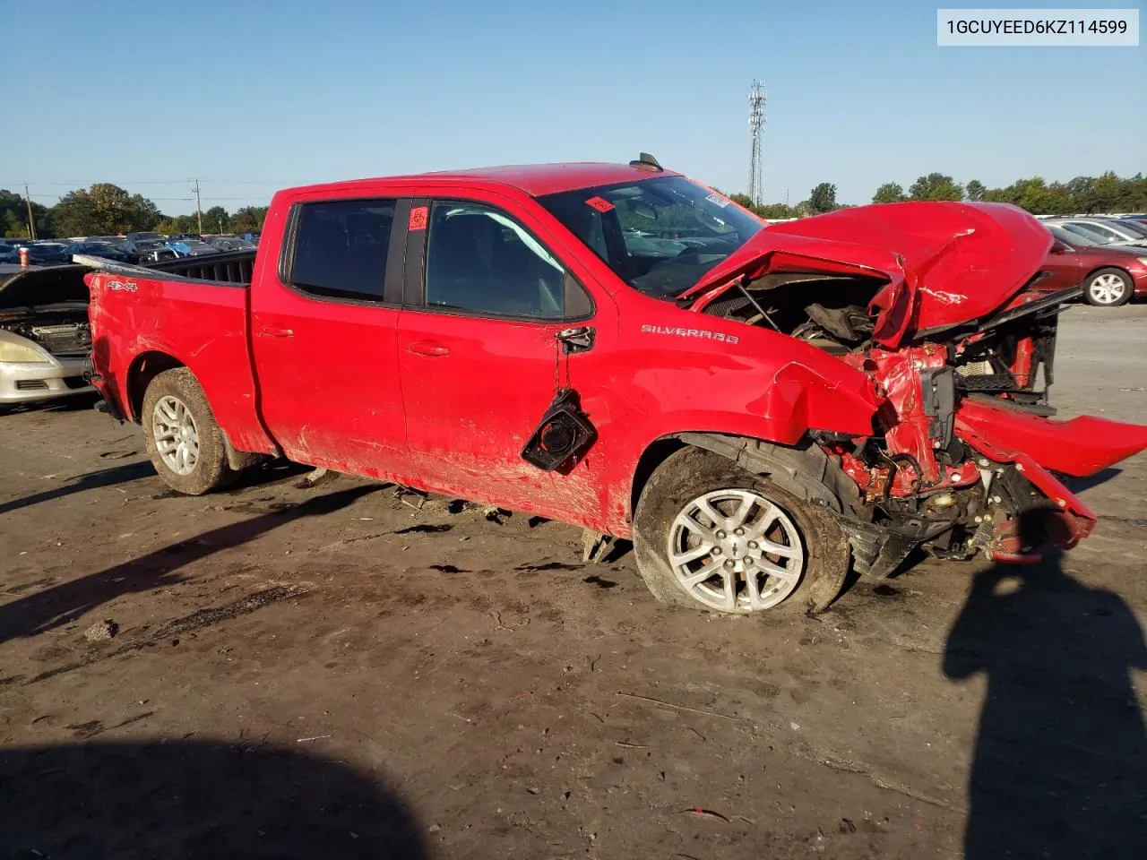 2019 Chevrolet Silverado K1500 Rst VIN: 1GCUYEED6KZ114599 Lot: 70757494