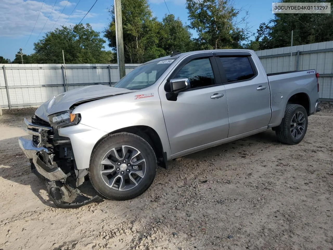 2019 Chevrolet Silverado K1500 Lt VIN: 3GCUYDED4KG113297 Lot: 72481794