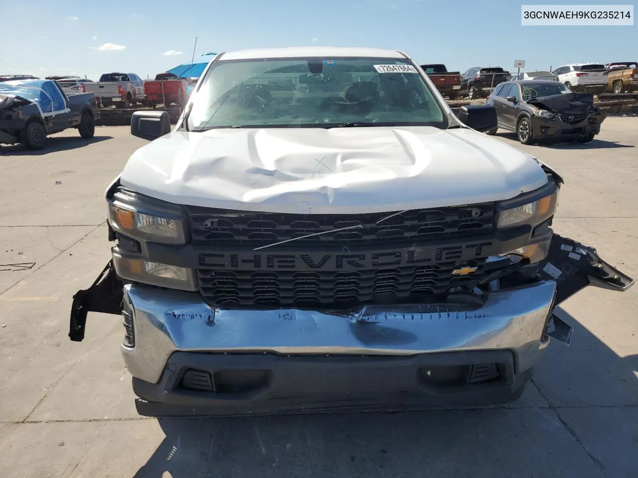 2019 Chevrolet Silverado C1500 VIN: 3GCNWAEH9KG235214 Lot: 72647664