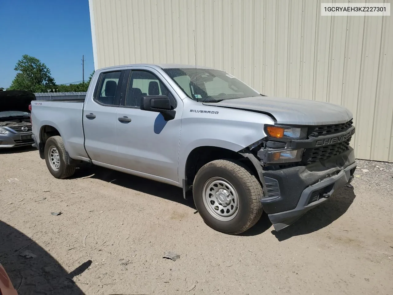 2019 Chevrolet Silverado K1500 VIN: 1GCRYAEH3KZ227301 Lot: 72685534