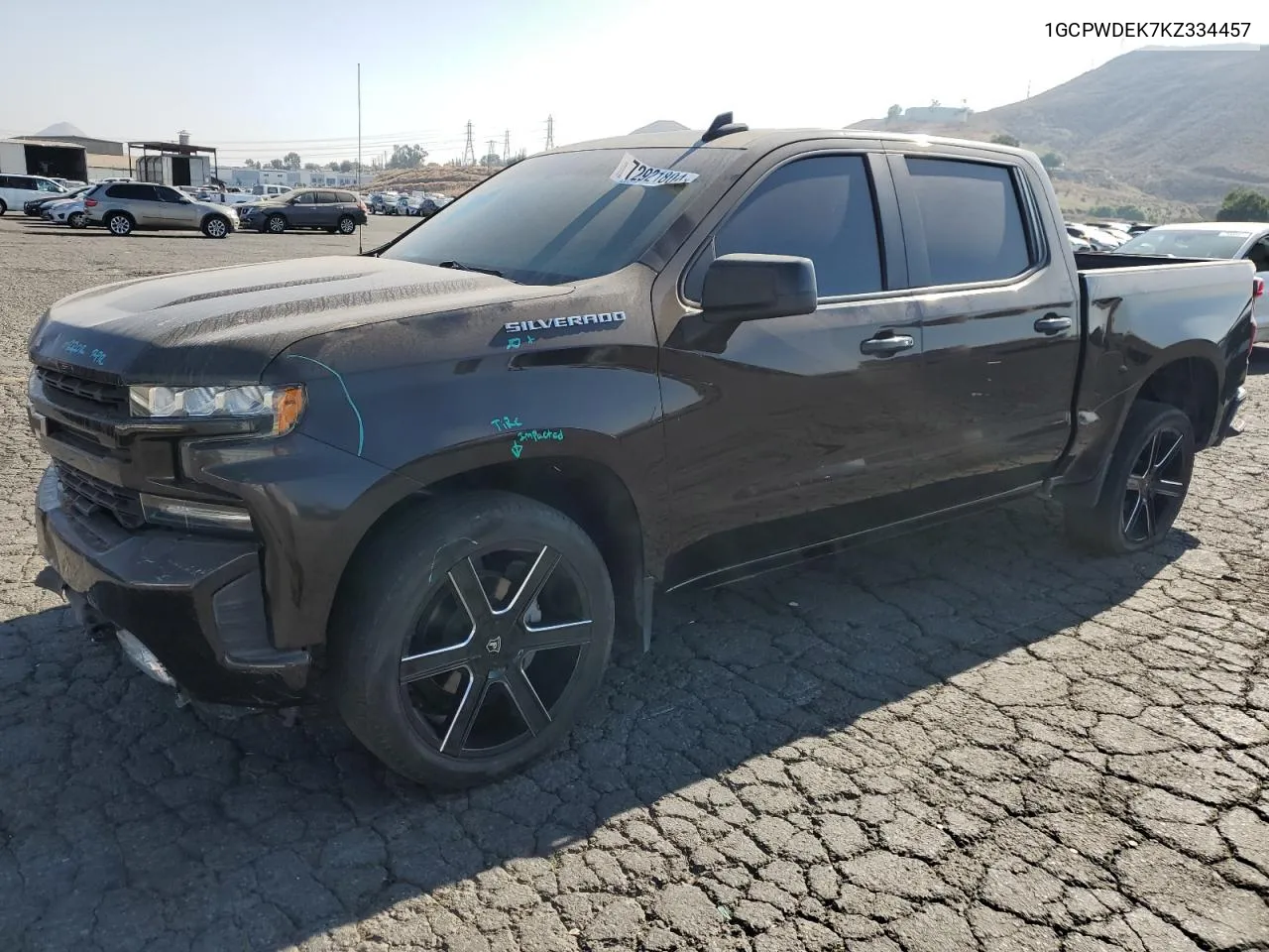 2019 Chevrolet Silverado C1500 Rst VIN: 1GCPWDEK7KZ334457 Lot: 72921804