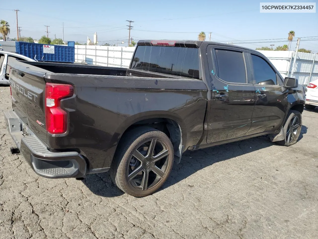 2019 Chevrolet Silverado C1500 Rst VIN: 1GCPWDEK7KZ334457 Lot: 72921804