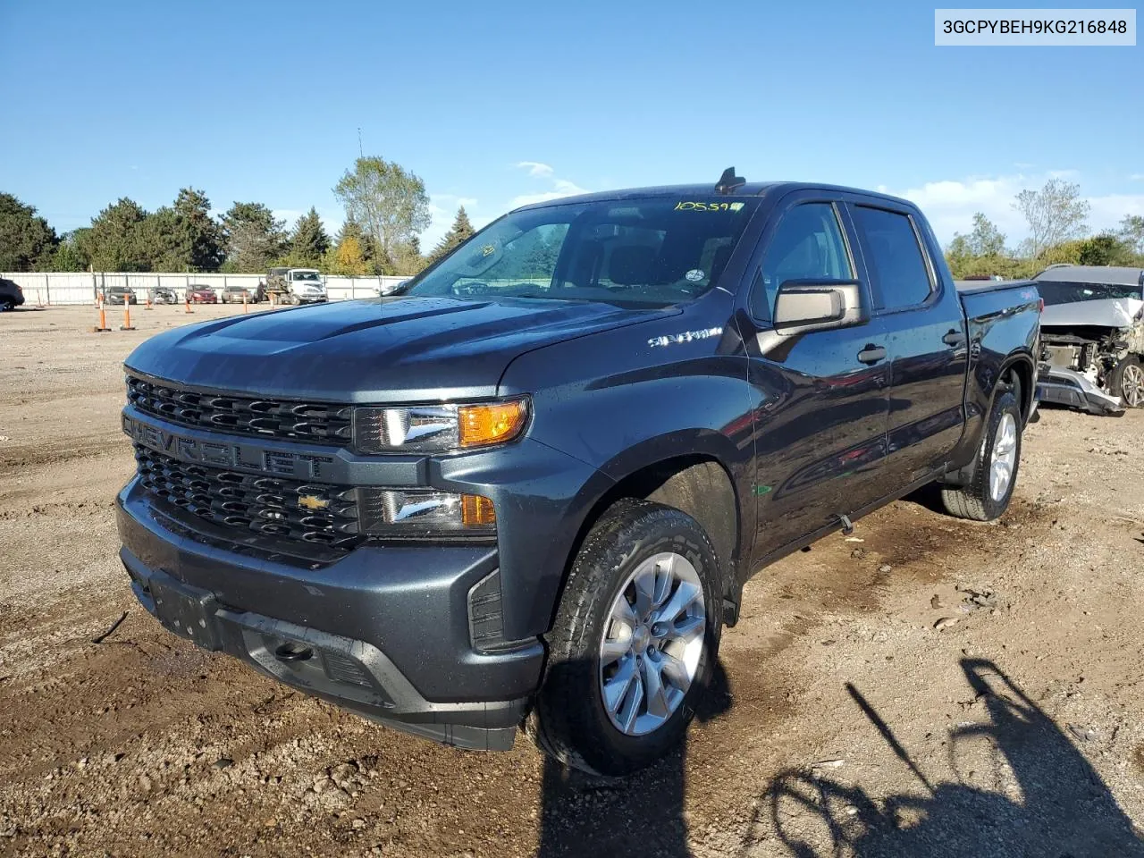 2019 Chevrolet Silverado K1500 Custom VIN: 3GCPYBEH9KG216848 Lot: 73127464