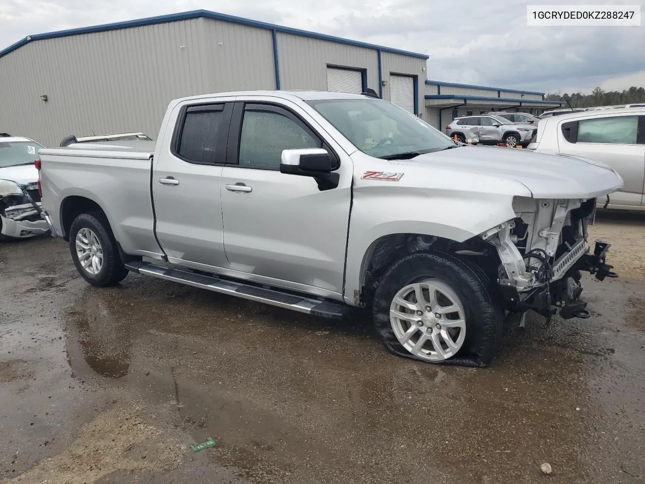 2019 Chevrolet Silverado K1500 Lt VIN: 1GCRYDED0KZ288247 Lot: 73135464