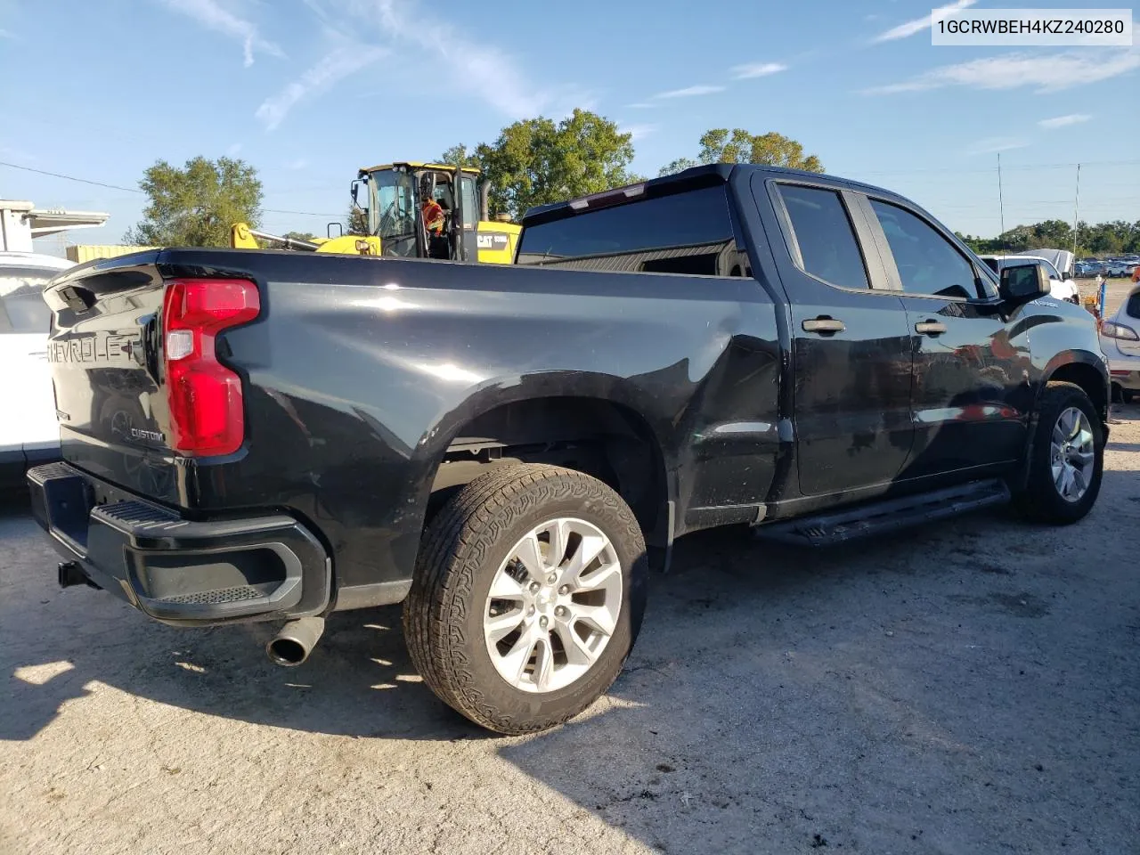 2019 Chevrolet Silverado C1500 Custom VIN: 1GCRWBEH4KZ240280 Lot: 73338694