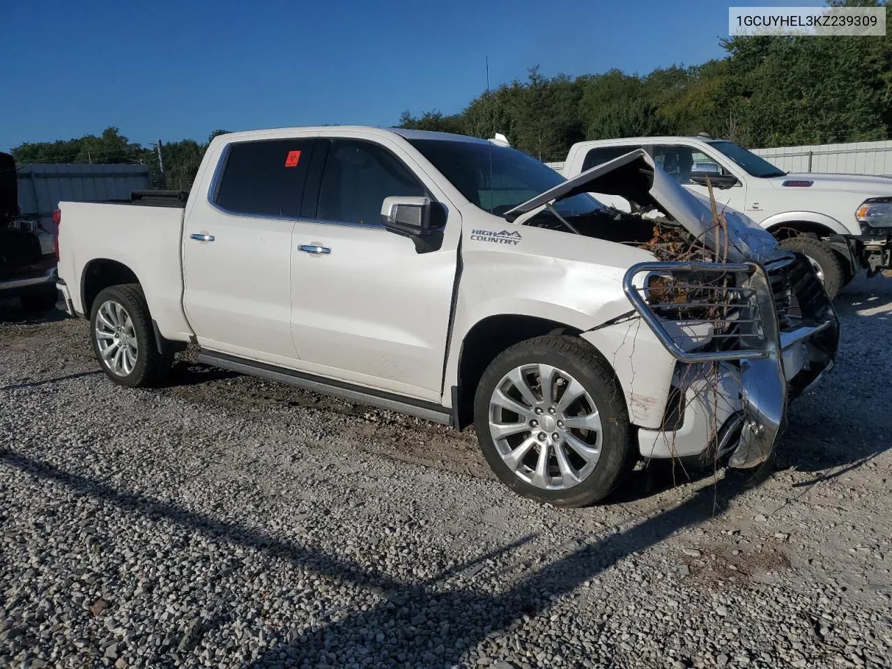 2019 Chevrolet Silverado K1500 High Country VIN: 1GCUYHEL3KZ239309 Lot: 73355324