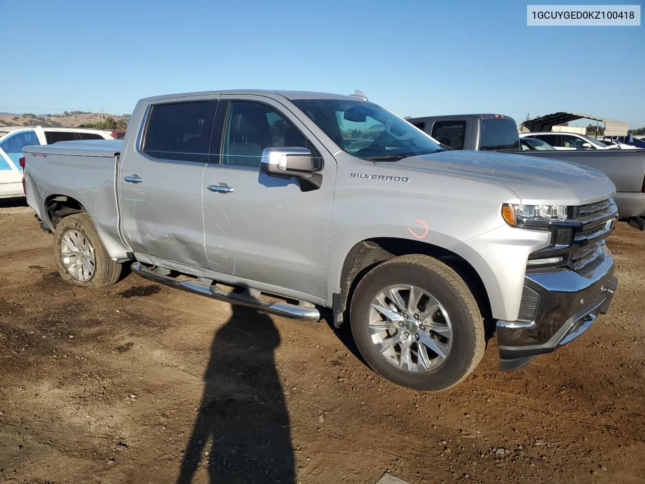 2019 Chevrolet Silverado K1500 Ltz VIN: 1GCUYGED0KZ100418 Lot: 73759924