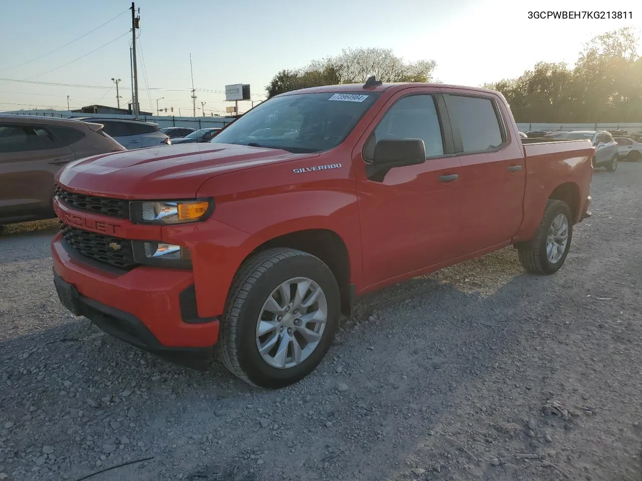 2019 Chevrolet Silverado C1500 Custom VIN: 3GCPWBEH7KG213811 Lot: 73964984