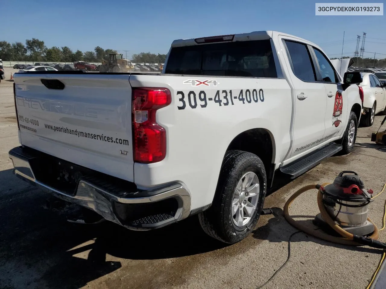 2019 Chevrolet Silverado K1500 Lt VIN: 3GCPYDEK0KG193273 Lot: 74221434