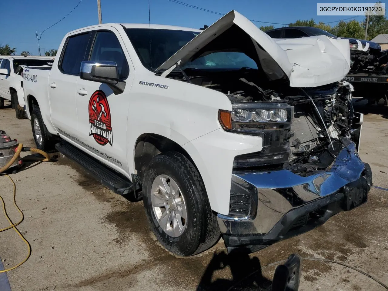 2019 Chevrolet Silverado K1500 Lt VIN: 3GCPYDEK0KG193273 Lot: 74221434