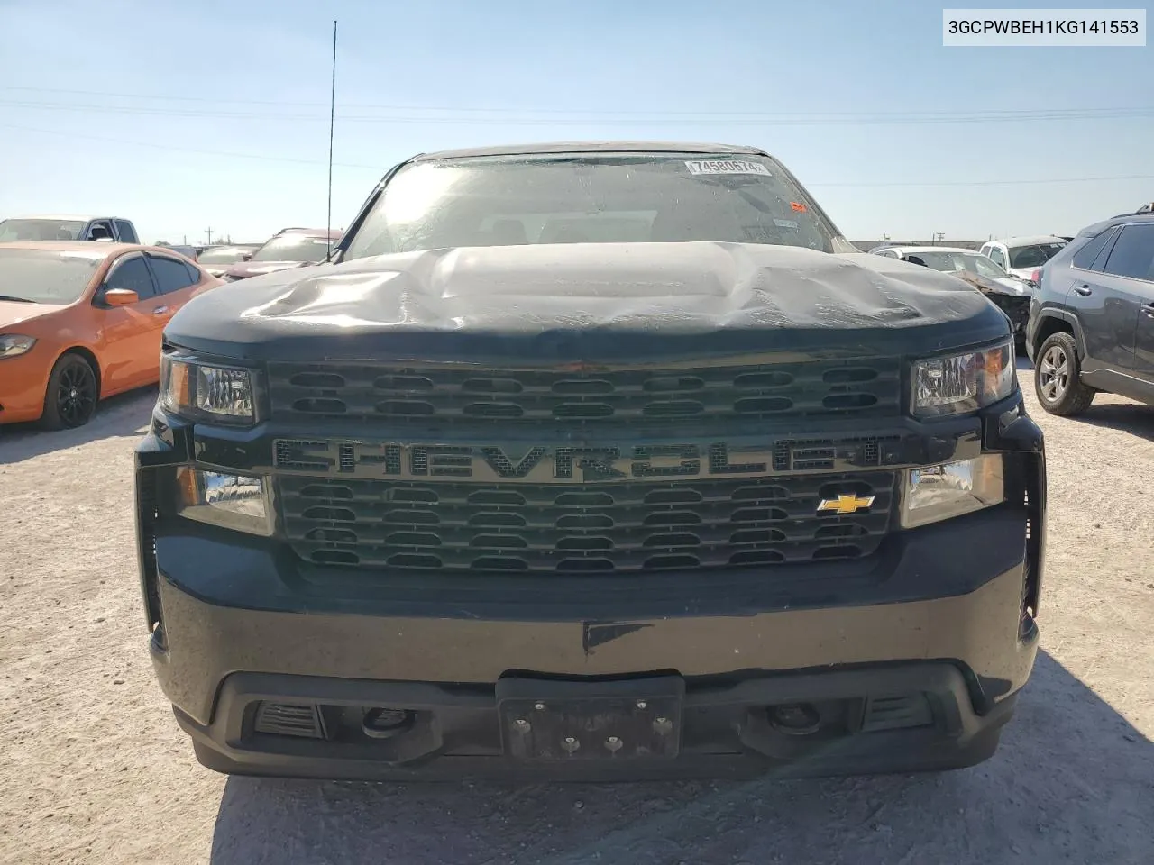 2019 Chevrolet Silverado C1500 Custom VIN: 3GCPWBEH1KG141553 Lot: 74580674