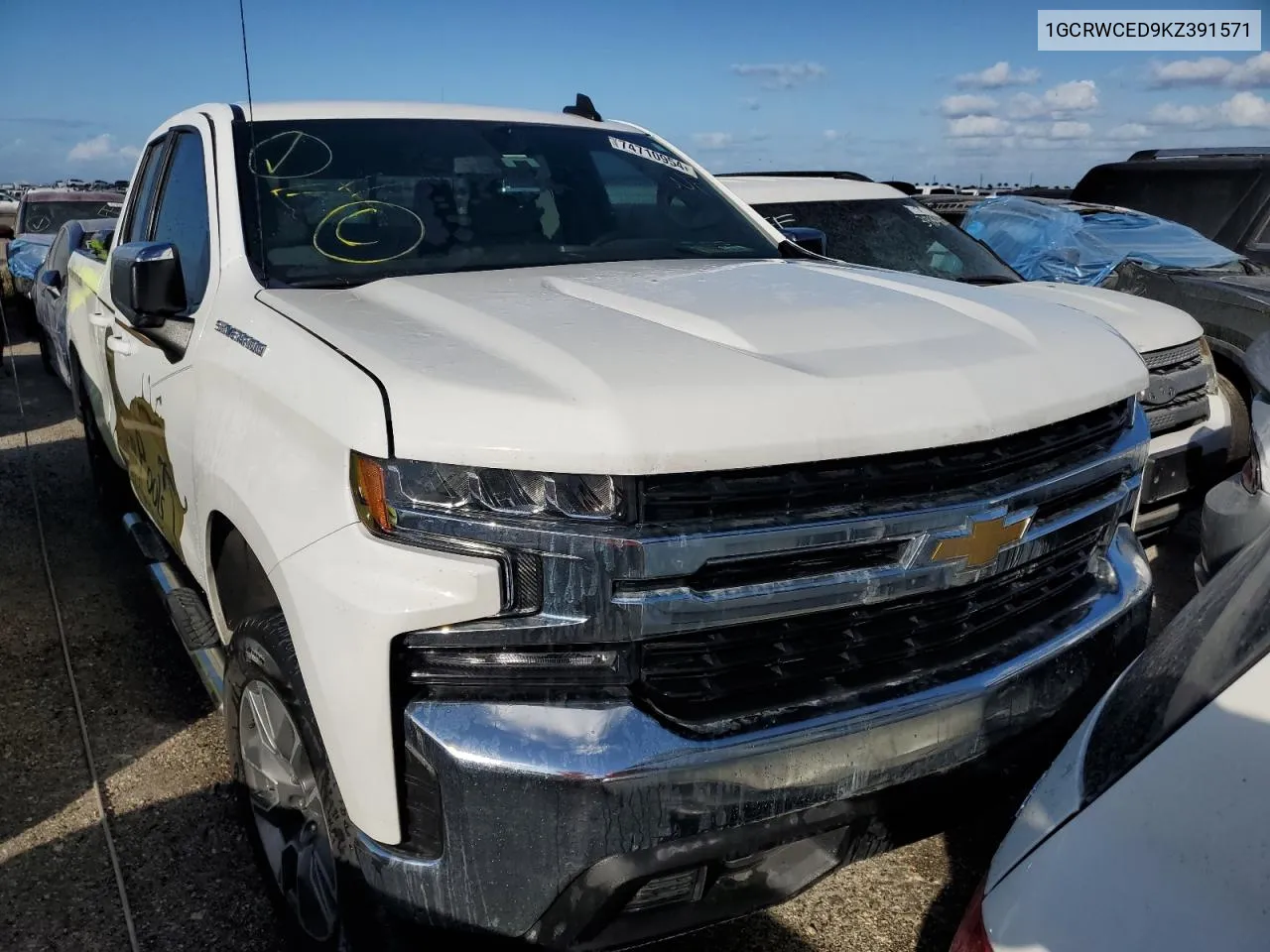 2019 Chevrolet Silverado C1500 Lt VIN: 1GCRWCED9KZ391571 Lot: 74710954