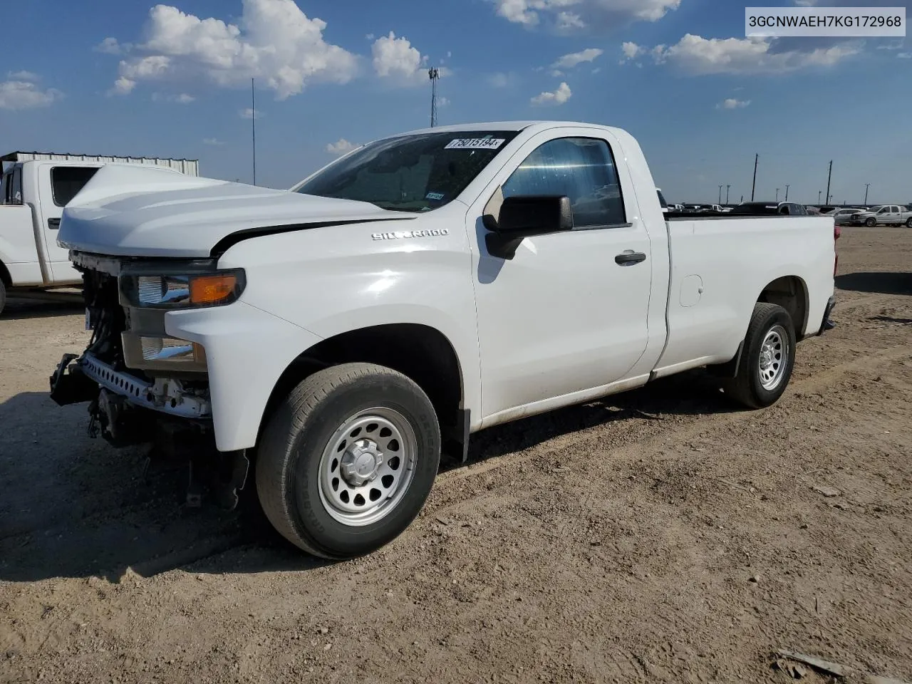 2019 Chevrolet Silverado C1500 VIN: 3GCNWAEH7KG172968 Lot: 75015194