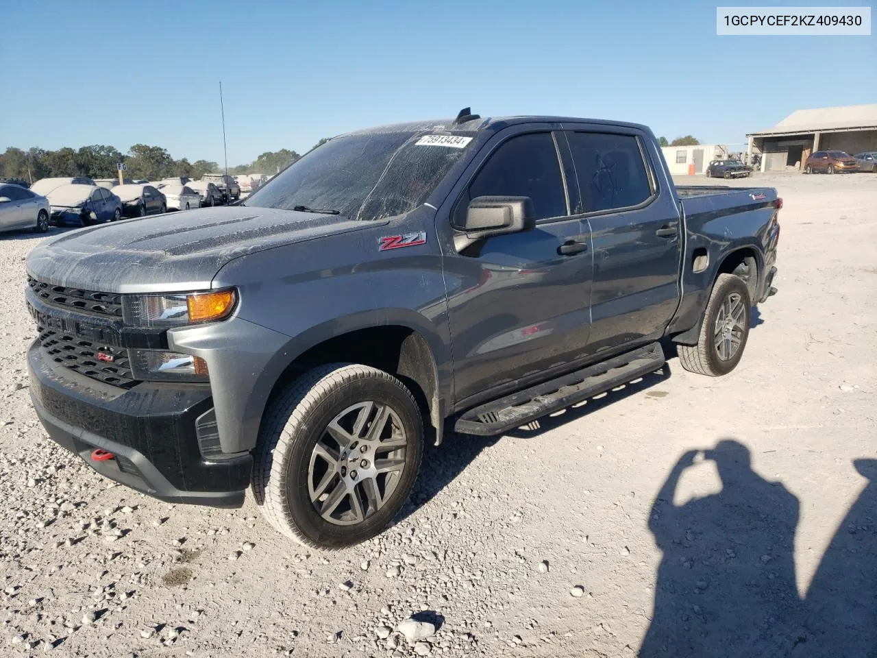 2019 Chevrolet Silverado K1500 Trail Boss Custom VIN: 1GCPYCEF2KZ409430 Lot: 75913434