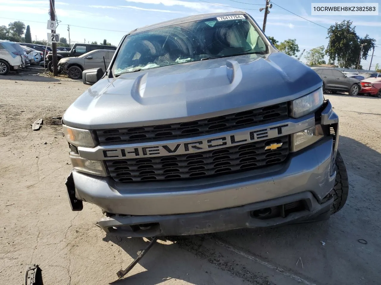 2019 Chevrolet Silverado C1500 Custom VIN: 1GCRWBEH8KZ382583 Lot: 76417764