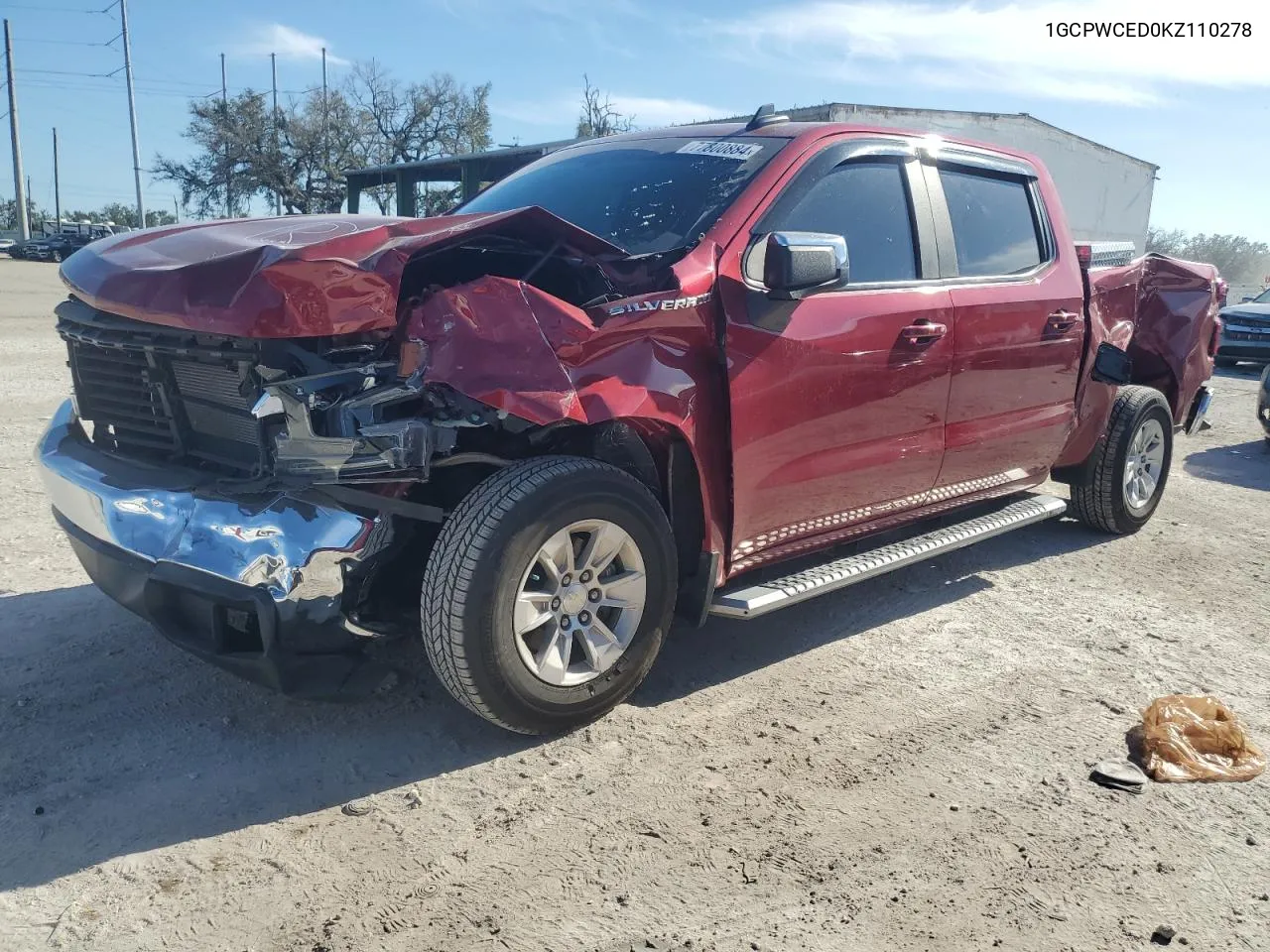 2019 Chevrolet Silverado C1500 Lt VIN: 1GCPWCED0KZ110278 Lot: 77800884