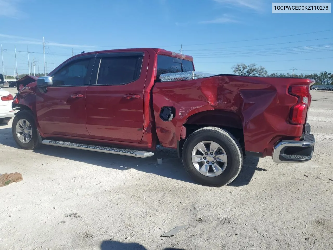 2019 Chevrolet Silverado C1500 Lt VIN: 1GCPWCED0KZ110278 Lot: 77800884