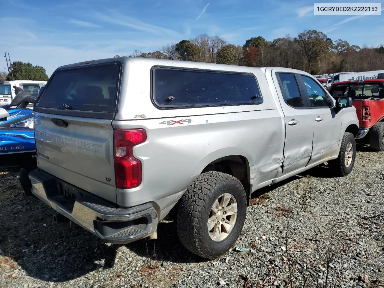 2019 Chevrolet Silverado K1500 Lt VIN: 1GCRYDED2KZ222153 Lot: 78075794