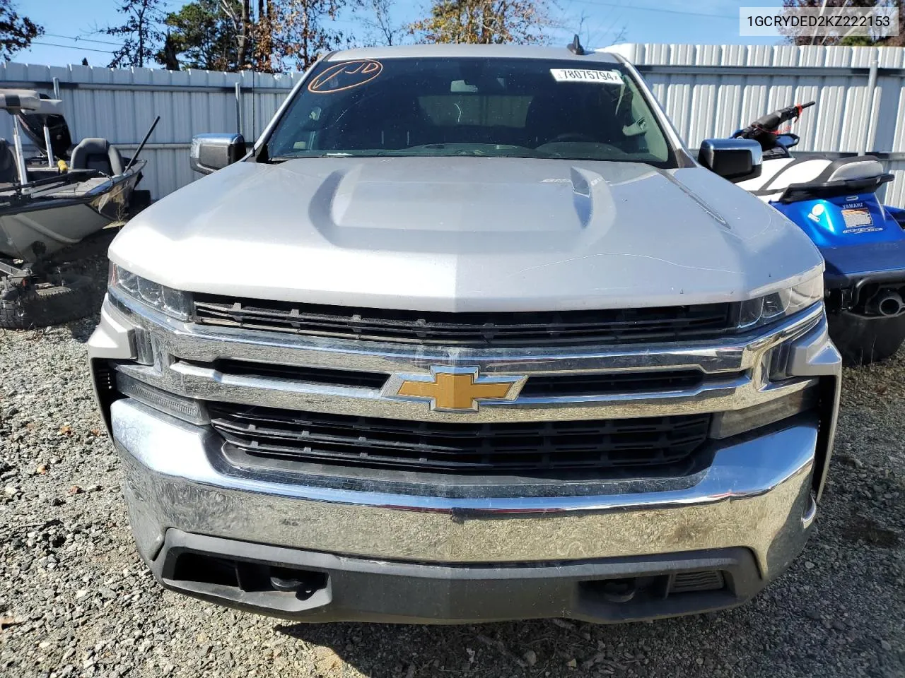 2019 Chevrolet Silverado K1500 Lt VIN: 1GCRYDED2KZ222153 Lot: 78075794