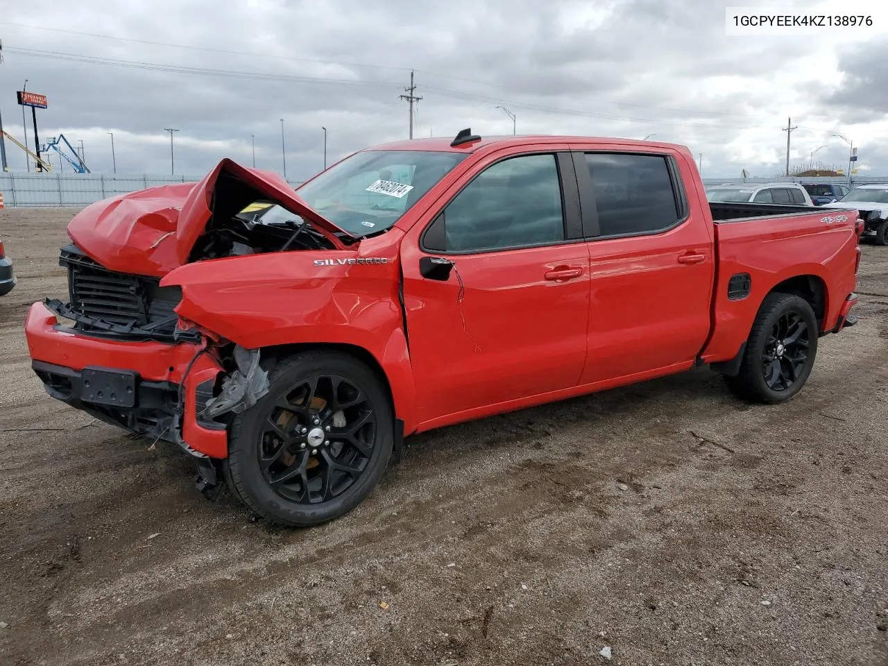 2019 Chevrolet Silverado K1500 Rst VIN: 1GCPYEEK4KZ138976 Lot: 78462074