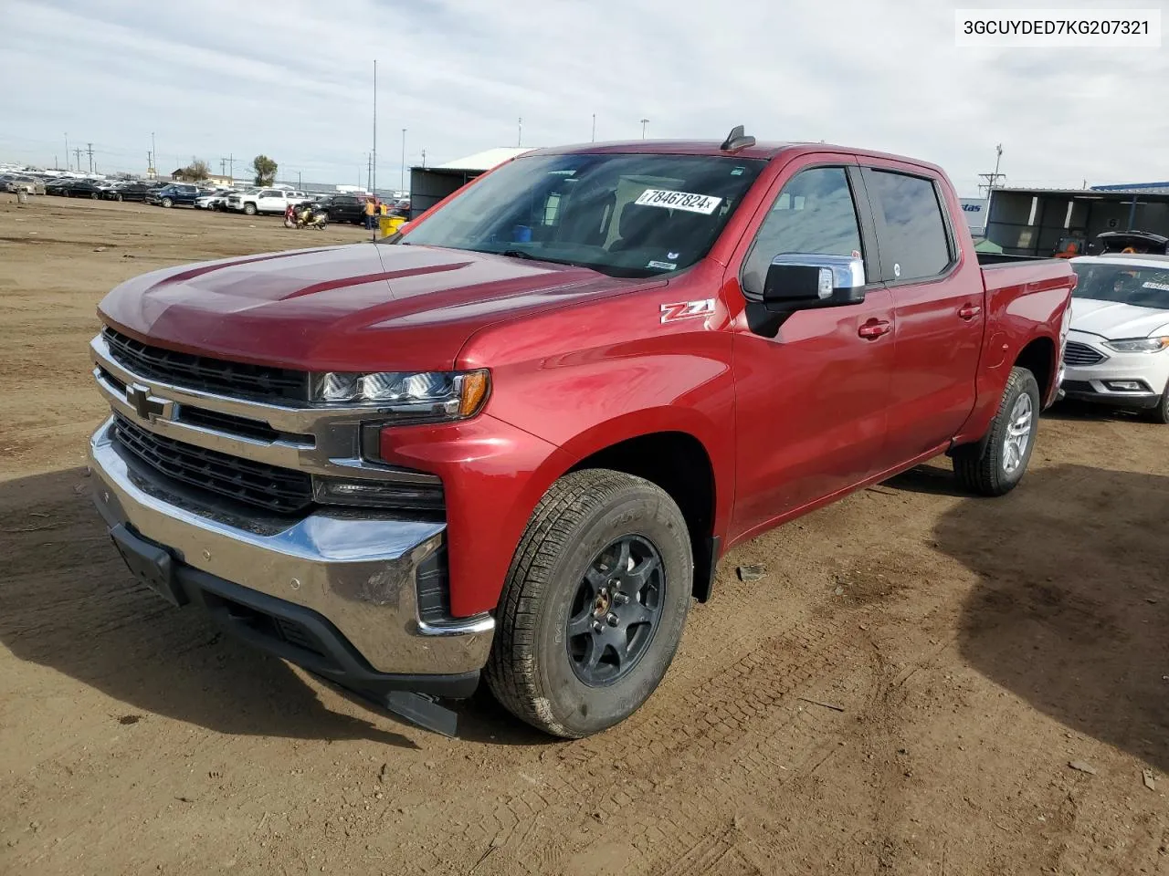 2019 Chevrolet Silverado K1500 Lt VIN: 3GCUYDED7KG207321 Lot: 78467824