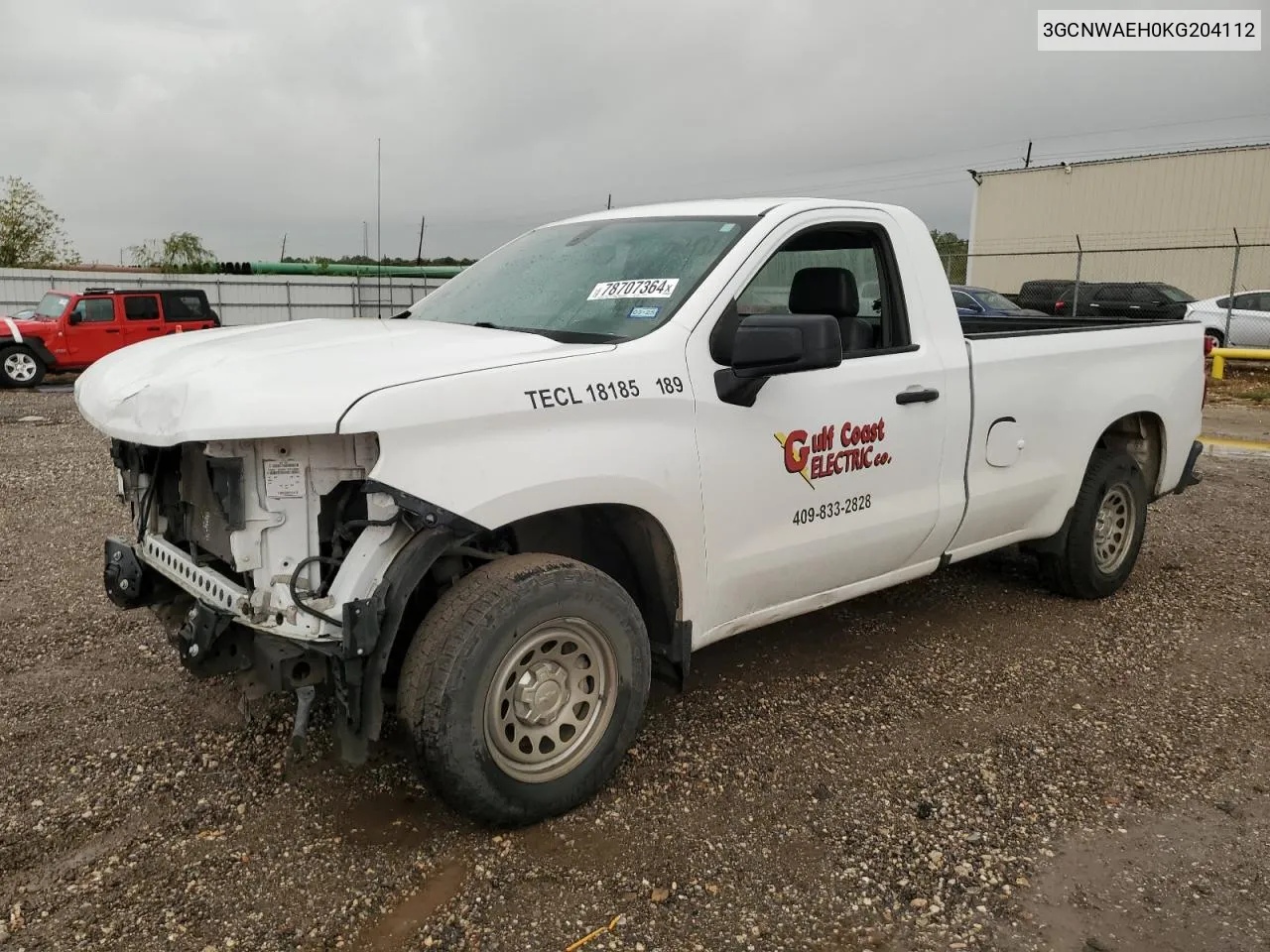 2019 Chevrolet Silverado C1500 VIN: 3GCNWAEH0KG204112 Lot: 78707364