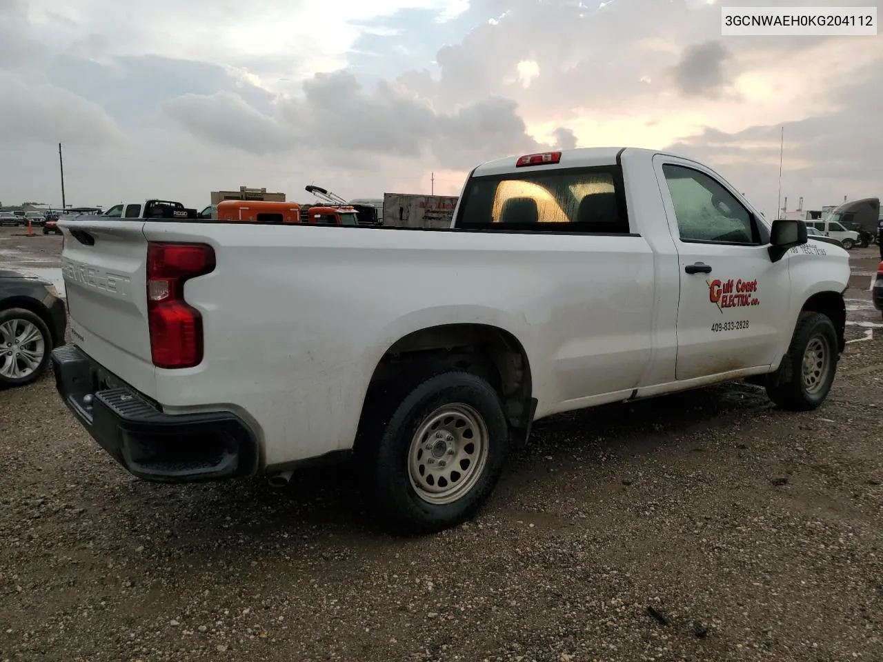 2019 Chevrolet Silverado C1500 VIN: 3GCNWAEH0KG204112 Lot: 78707364