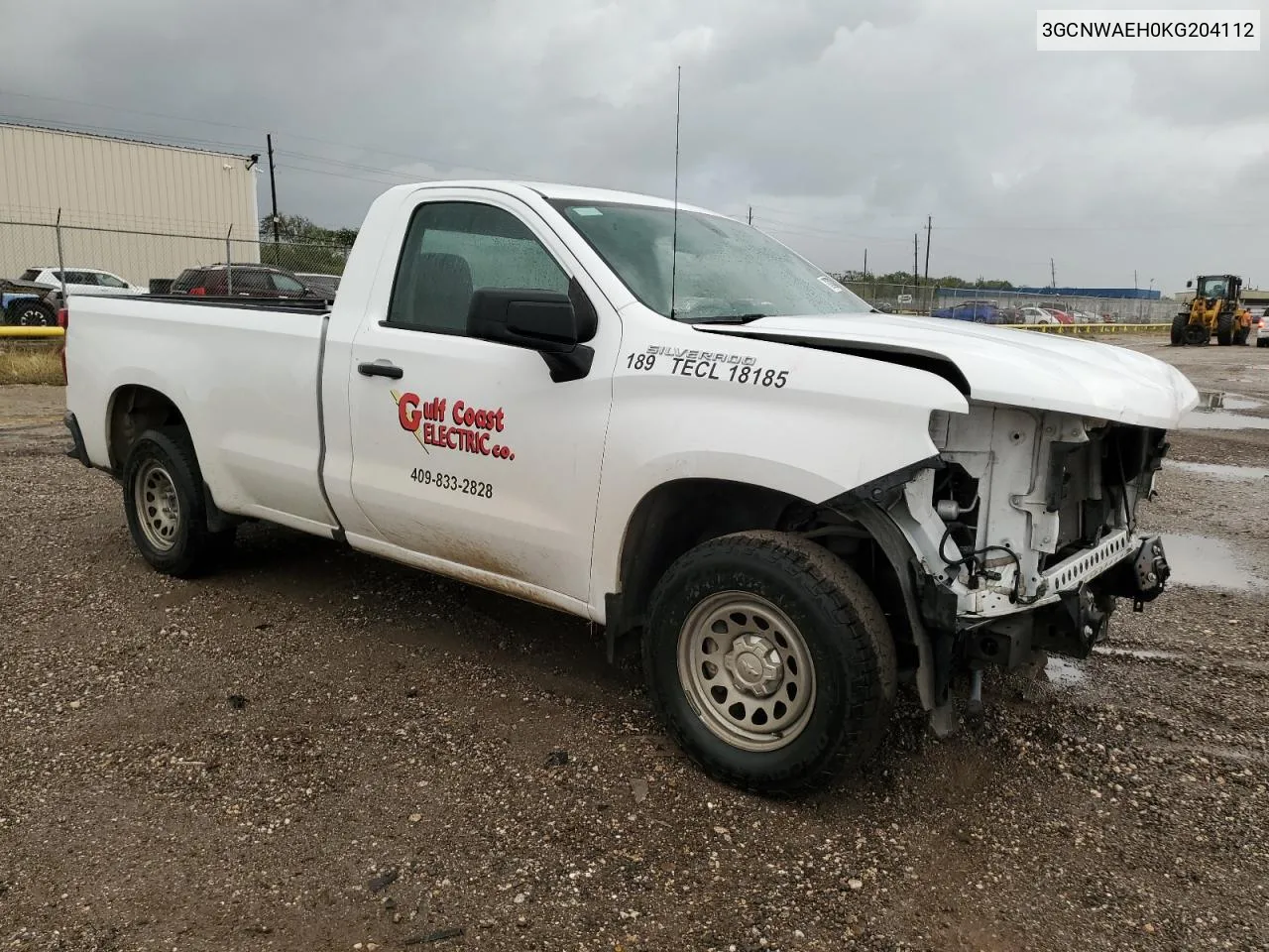 2019 Chevrolet Silverado C1500 VIN: 3GCNWAEH0KG204112 Lot: 78707364