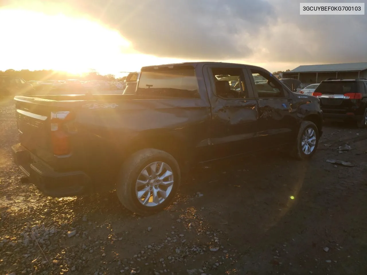 2019 Chevrolet Silverado K1500 Custom VIN: 3GCUYBEF0KG700103 Lot: 78824654