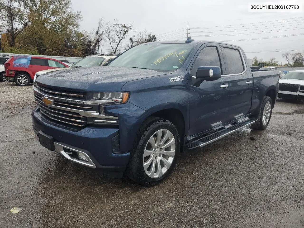 2019 Chevrolet Silverado K1500 High Country VIN: 3GCUYHEL2KG167793 Lot: 79044534