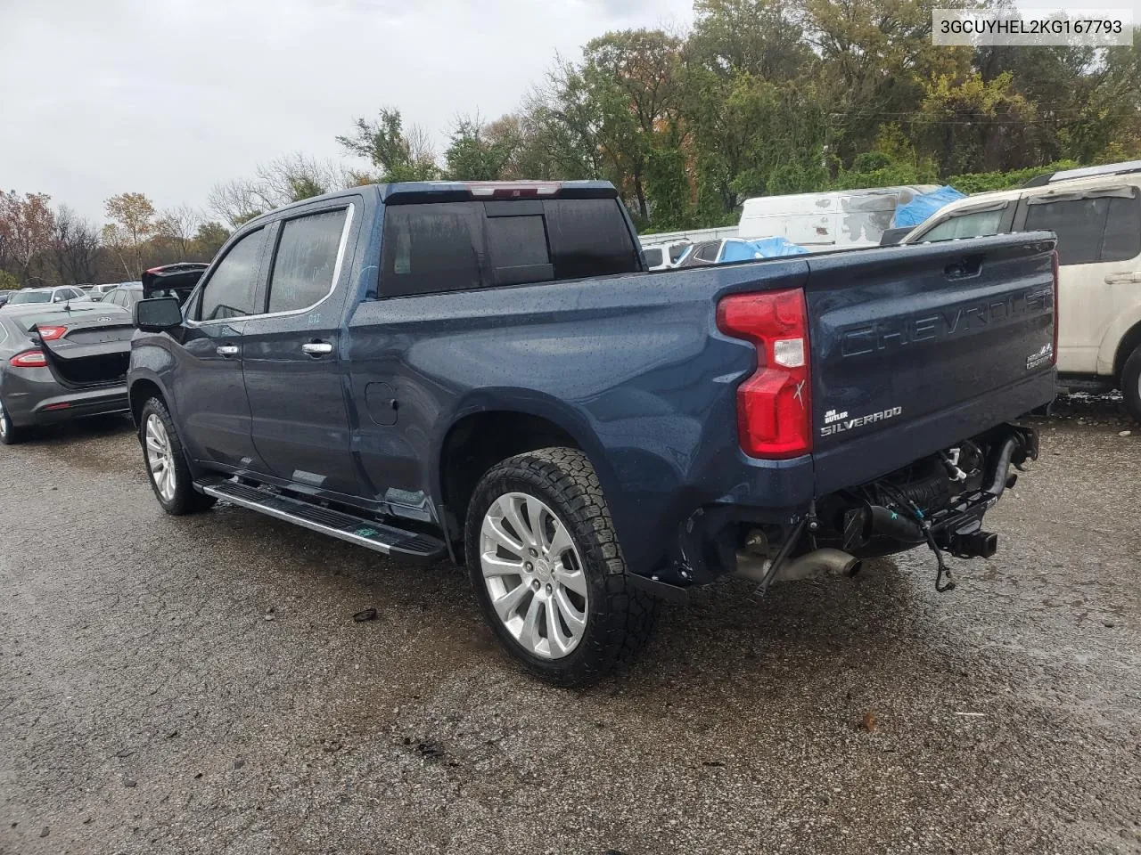 2019 Chevrolet Silverado K1500 High Country VIN: 3GCUYHEL2KG167793 Lot: 79044534