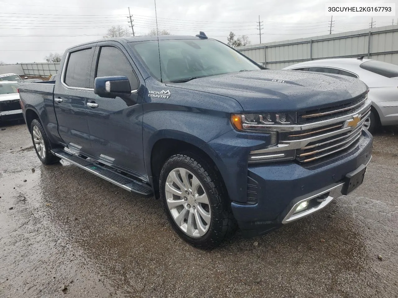 2019 Chevrolet Silverado K1500 High Country VIN: 3GCUYHEL2KG167793 Lot: 79044534