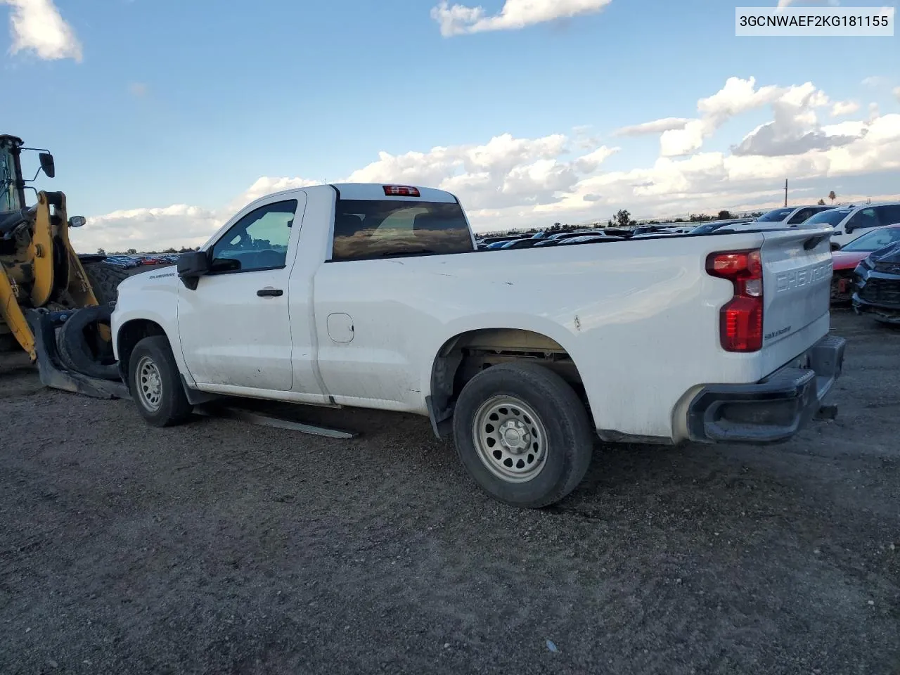 2019 Chevrolet Silverado C1500 VIN: 3GCNWAEF2KG181155 Lot: 79665624