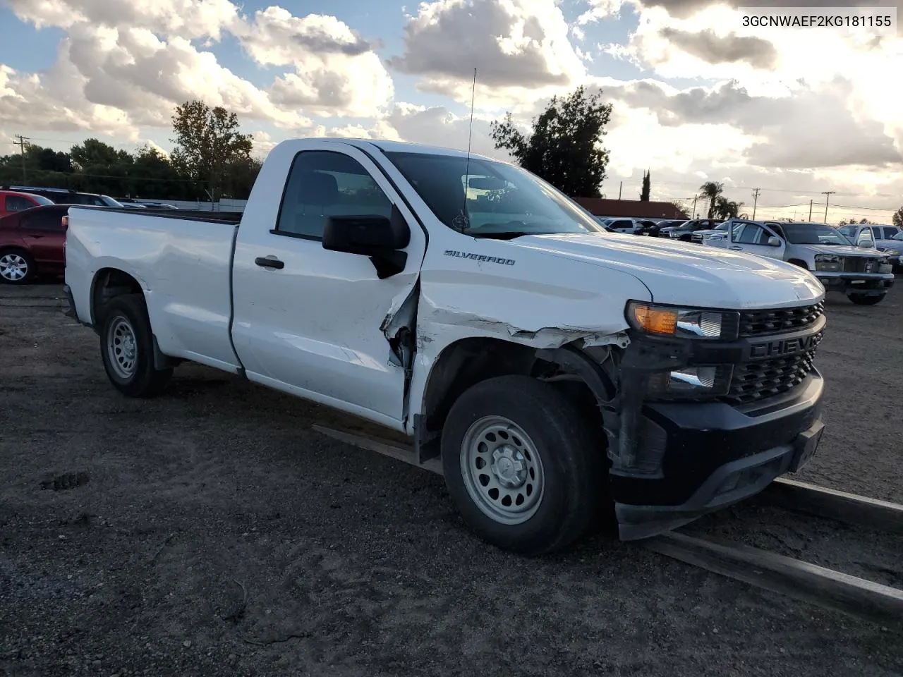 2019 Chevrolet Silverado C1500 VIN: 3GCNWAEF2KG181155 Lot: 79665624