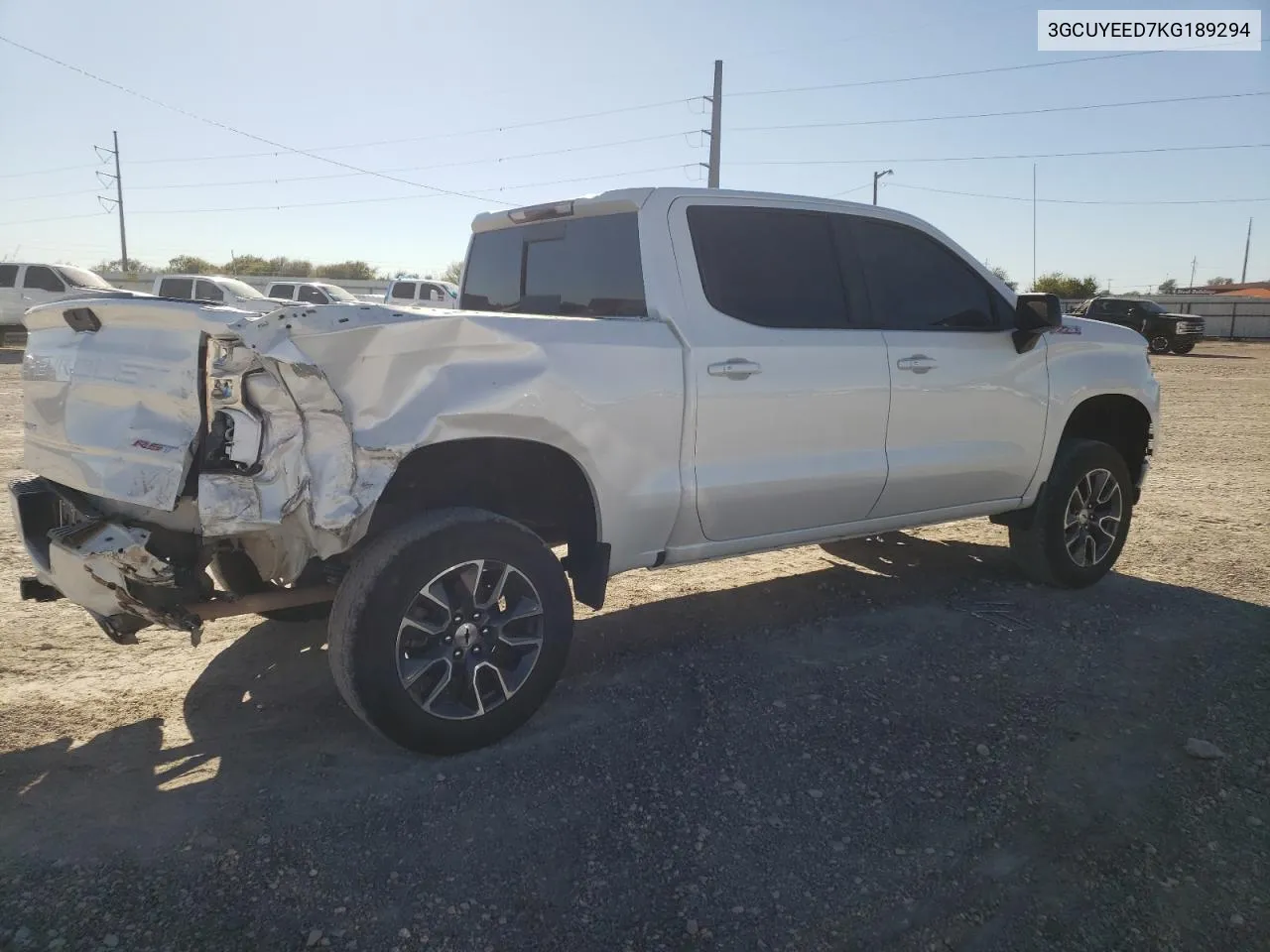 2019 Chevrolet Silverado K1500 Rst VIN: 3GCUYEED7KG189294 Lot: 80027894