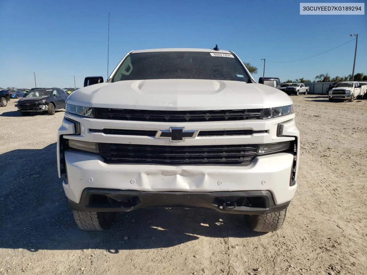 2019 Chevrolet Silverado K1500 Rst VIN: 3GCUYEED7KG189294 Lot: 80027894