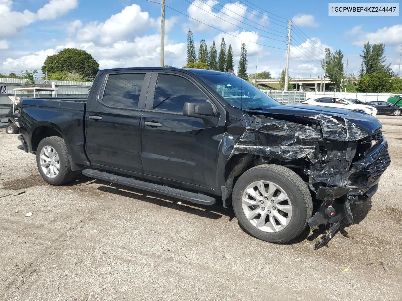 2019 Chevrolet Silverado C1500 Custom VIN: 1GCPWBEF4KZ244447 Lot: 80223094