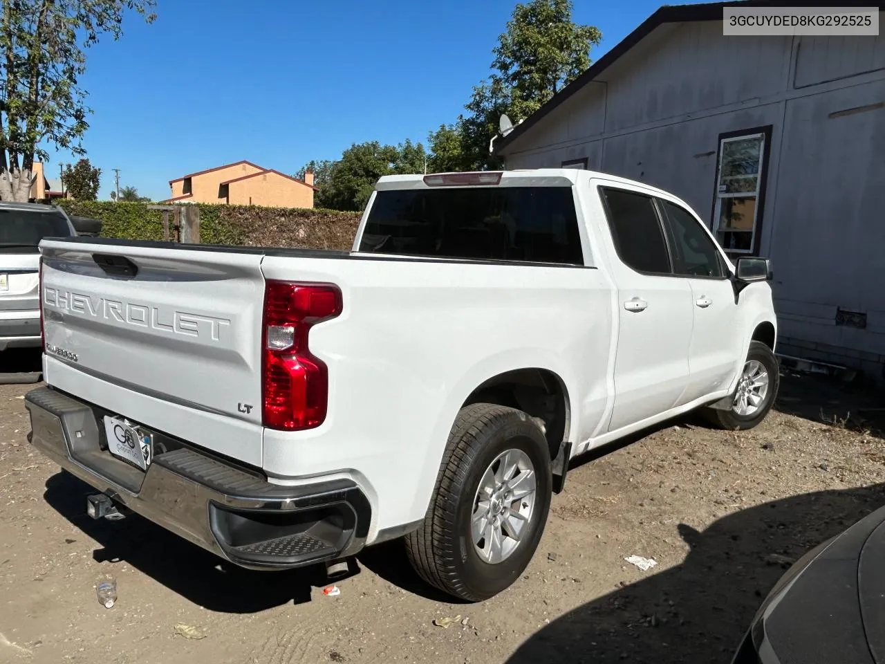 2019 Chevrolet Silverado K1500 Lt VIN: 3GCUYDED8KG292525 Lot: 80928444