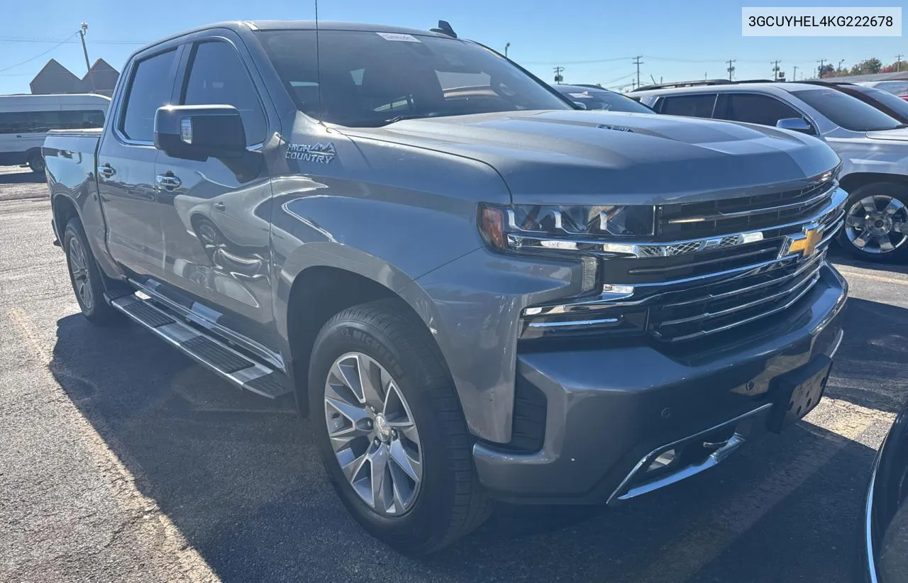 2019 Chevrolet Silverado K1500 High Country VIN: 3GCUYHEL4KG222678 Lot: 81317944