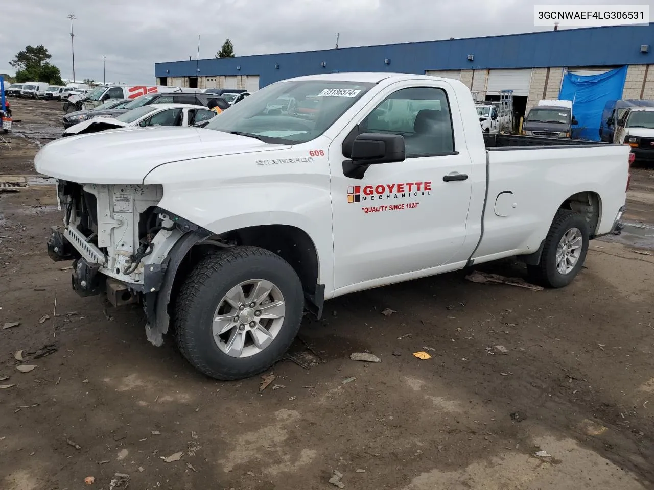 2020 Chevrolet Silverado C1500 VIN: 3GCNWAEF4LG306531 Lot: 73136574