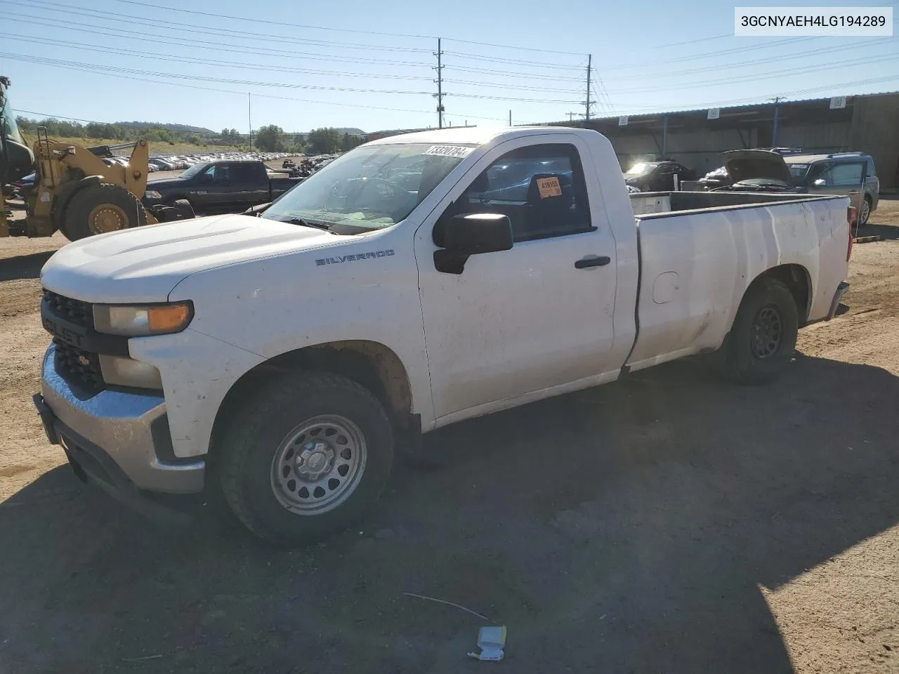 2020 Chevrolet Silverado K1500 VIN: 3GCNYAEH4LG194289 Lot: 73320784