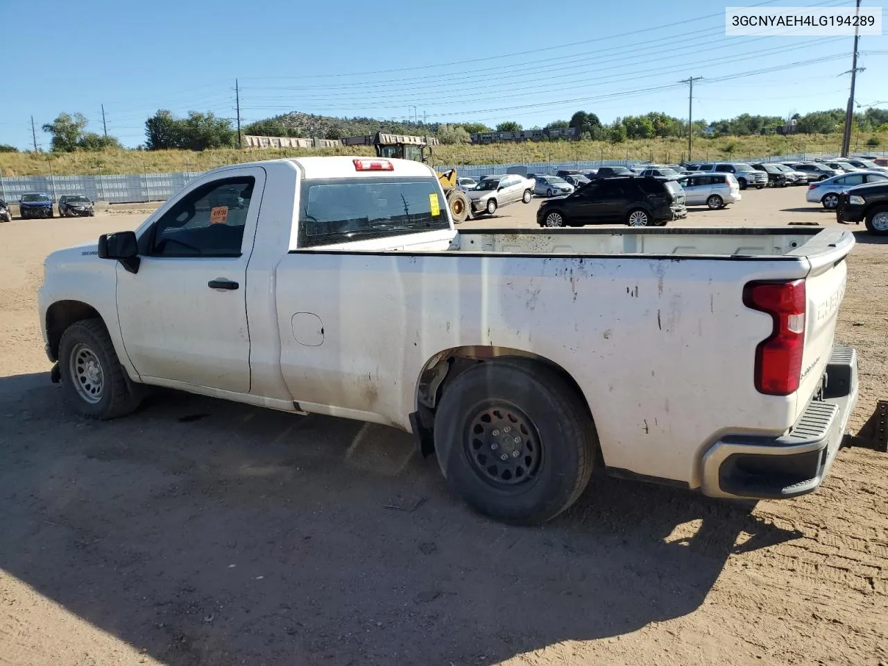 2020 Chevrolet Silverado K1500 VIN: 3GCNYAEH4LG194289 Lot: 73320784