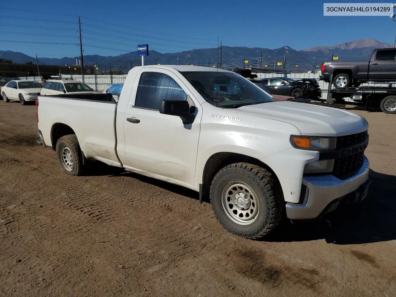 2020 Chevrolet Silverado K1500 VIN: 3GCNYAEH4LG194289 Lot: 73320784