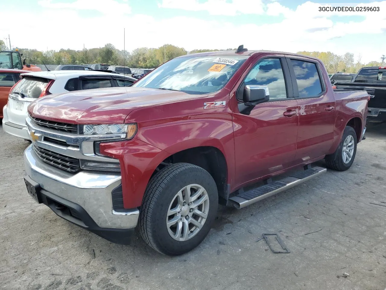 2020 Chevrolet Silverado K1500 Lt VIN: 3GCUYDED0LG259603 Lot: 76388544