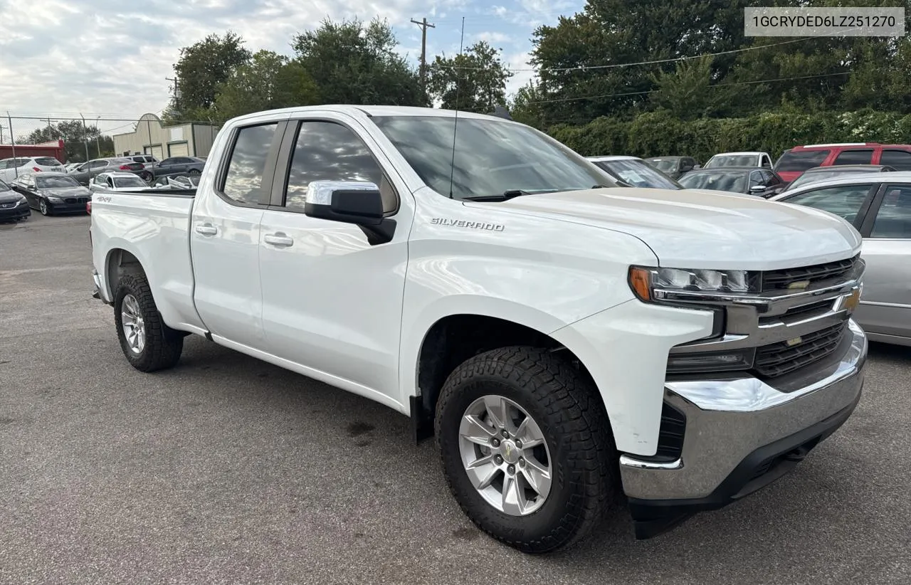 2020 Chevrolet Silverado K1500 Lt VIN: 1GCRYDED6LZ251270 Lot: 76618534